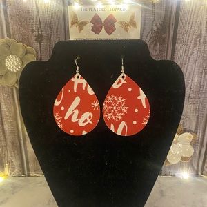 Handmade faux leather earrings.